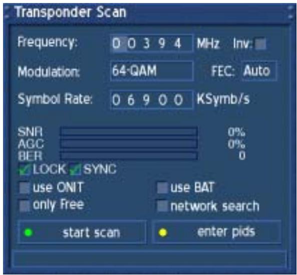 DREAM MULTIMEDIA DREAM DREAMBOX DM-500S - Manual transponder scan (DM 500-C) - 3