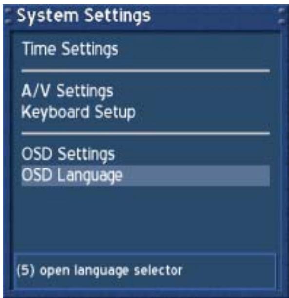 DREAM MULTIMEDIA DREAM DREAMBOX DM-500S - Setting OSD language - 2