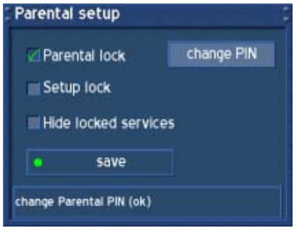 DREAM MULTIMEDIA DREAM DREAMBOX DM-500S - Activating the parental lock - 1