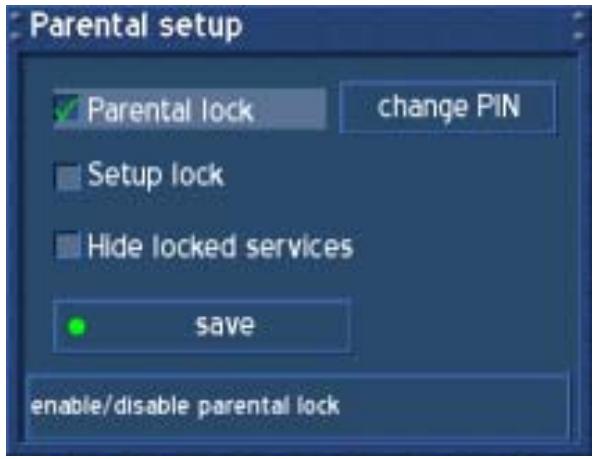 DREAM MULTIMEDIA DREAM DREAMBOX DM-500S - Deactivating the parental lock - 1