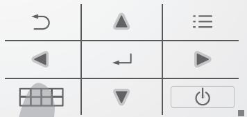 Grid-based directional and play button icons including rotate, forward arrow, play button, grid, down-right, and power button