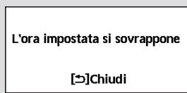 L'ora impostata si sovrappone [→]Chiudi