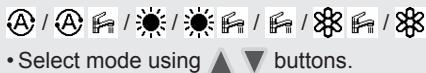 • Select mode using ▲▼ buttons.