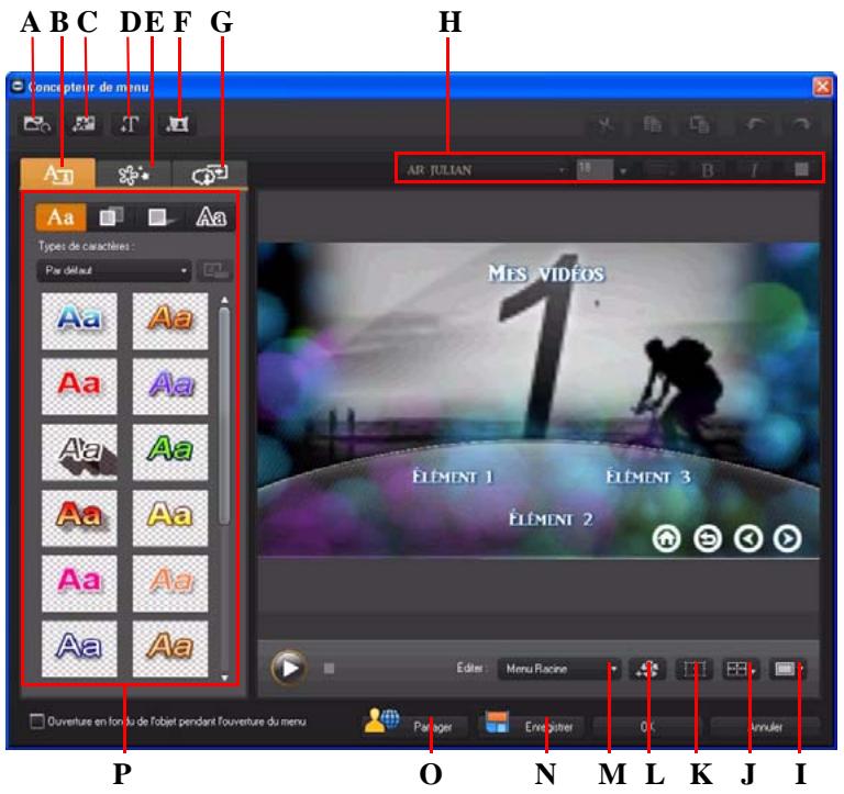 CYBERLINK POWERDIRECTOR 9 - Édition des menus de disque dans le Concepteur de menu - 1