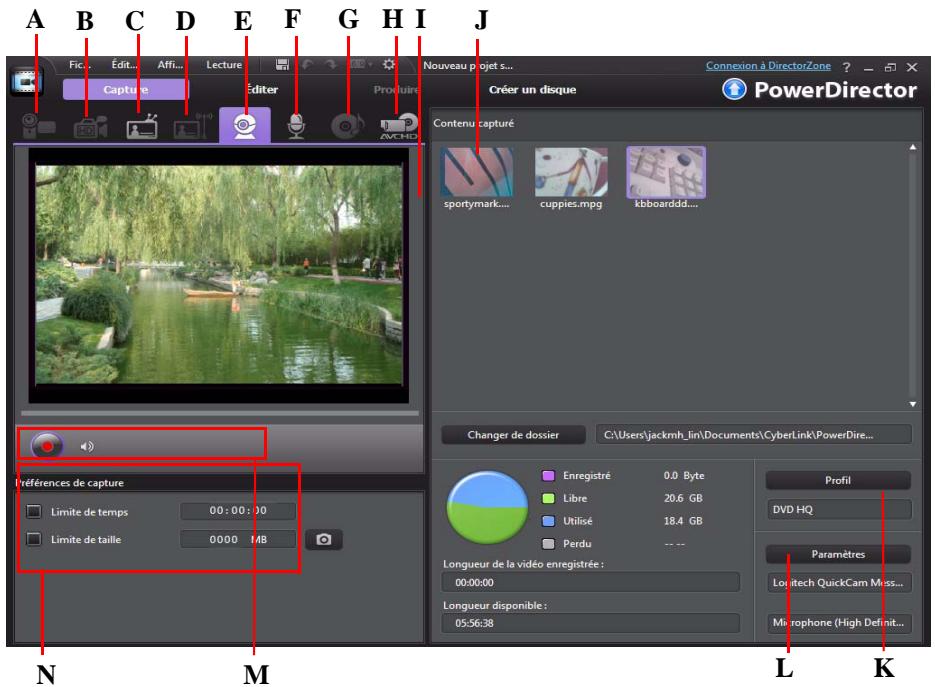 CYBERLINK POWERDIRECTOR 9 - Capture d'un média - 1