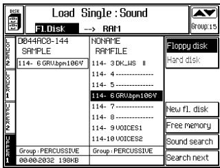 PEAVEY WK760 - PROCEDURE DE CHARGEMENT D'UN SEUL SON (EXAMPLE) - 11