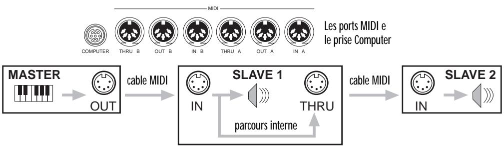 PEAVEY WK760 - La prise MIDI THRU - 1