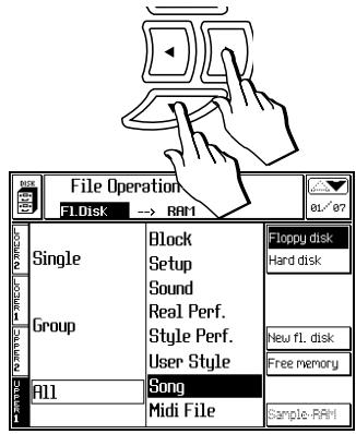 PEAVEY WK880 - PROCEDURE DE CHARGEMENT DE TOUS LES MORCEAUX (EXEMPLE) - 2