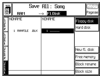 PEAVEY WK880 - PROCEDURE DE SAUVEGARDE DE TOUS LES MORCEAUX (EXEEMPLE) - 5