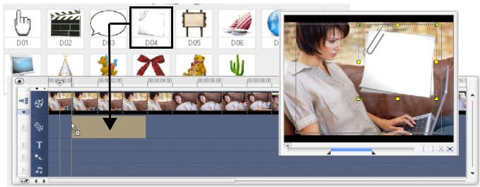 ULEAD VIDEOSTUDIO 11 - Pour insérer un clip dans la Piste Incrustation : - 1