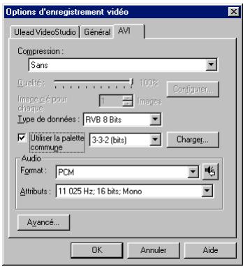 ULEAD VIDEOSTUDIO 6 - Onglet AVI - 2
