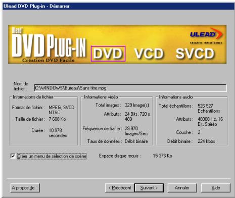 ULEAD VIDEOSTUDIO 6 - Pour graver votre titre DVD/VCD/SVCD dans l'Assistant Ulead DVD : - 2