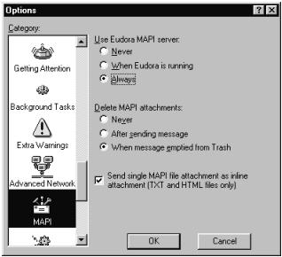 ULEAD VIDEOSTUDIO 6 - Pour activer MAPI dans Eudora : - 3