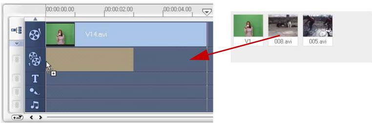 ULEAD VIDEOSTUDIO SE - Pour insérer un clip dans la Piste Incrustation : - 1