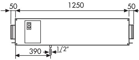 UNELVENT CENTRALE DOUBLE FLUX CAD HR MINI - - Construction horizontalale avec raccordement en ligne (H) - 3