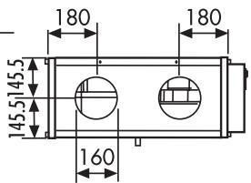 UNELVENT CENTRALE DOUBLE FLUX CAD HR MINI - - Construction horizontalale avec raccordement en ligne (H) - 4