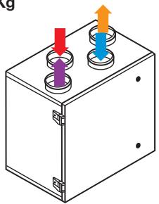 UNELVENT CENTRALE DOUBLE FLUX CAD HR MINI - - Construction verticale avec raccordement par le dessus (V) - 1