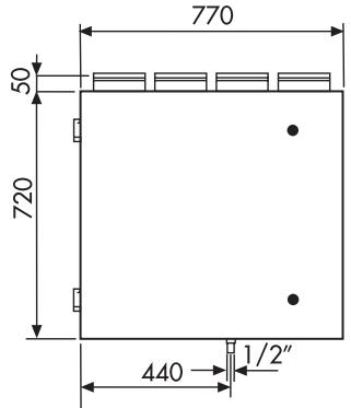UNELVENT CENTRALE DOUBLE FLUX CAD HR MINI - - Construction verticale avec raccordement par le dessus (V) - 2