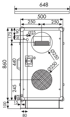 UNELVENT CENTRALE DOUBLE FLUX CAD HR MURAL - Dimensions (mm) - 5
