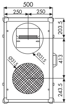 UNELVENT CENTRALE DOUBLE FLUX CAD HR MURAL - Dimensions (mm) - 10