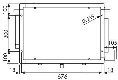 UNELVENT CENTRALE DOUBLE FLUX CAD HR MURAL - Dimensions (mm) - 8
