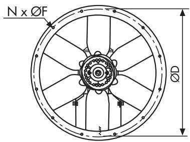 UNELVENT VENTILATEUR AXIAL TUBULAIRE DESENFUMAGE THGT - VENTILATEURS AXIAUX TUBULAIRES F400-120 (400°C/2h) - F200-120 (200°C/2h) Séries THGT désenfumage - 1