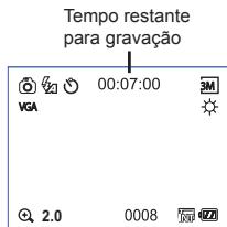 AIPTEK POCKET DV T200 - Prima novamente o botão de gravacao para parar a gravacao. O tempo restante para gravacao para o cartao épresentado no ecran LCD. - 1