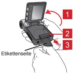 AIPTEK POCKET DV T200 - Einlagen einer Speicherkarte (optional) - 1