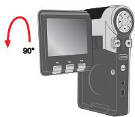 AIPTEK POCKET DV T200 - Rotate the LCD panel. - 1