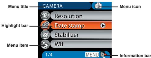 AIPTEK POCKET DV T200 - Menu illustration - 1