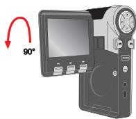 AIPTEK POCKET DV T200 - Ruotare il pannello LCD. - 1