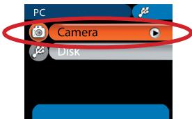 AIPTEK POCKET DV T200 - 切换到相机模式。按菜单键打开选项菜单。使用方向键选择相机，然后按OK键进行确认。 - 1