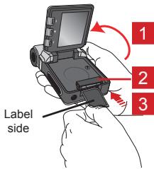 AIPTEK POCKET DV T200 - - Inserting a memory card (optional) - 1