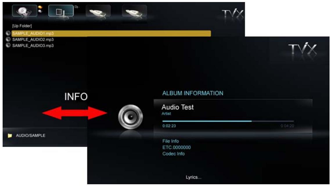 DVICO TVIX HD M-7000A - Lecture de fichiers audio - 2