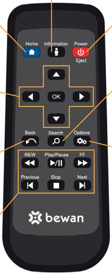 BEWAN IMEDIA HD100 - Touches de lecture - 1