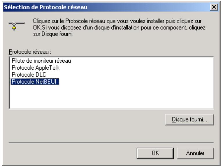 BEWAN VPN BOOSTER 32V - Installation du protocole NetBEUI - 2
