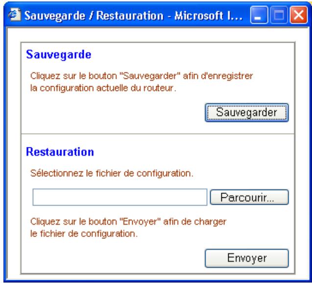 BEWAN VPN BOOSTER 32VG - Sauvegarde d'une configuration - 1