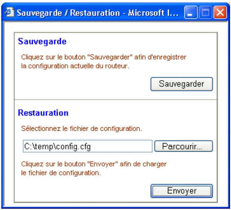 BEWAN VPN BOOSTER 32VG - Restauration d'une configuration - 2