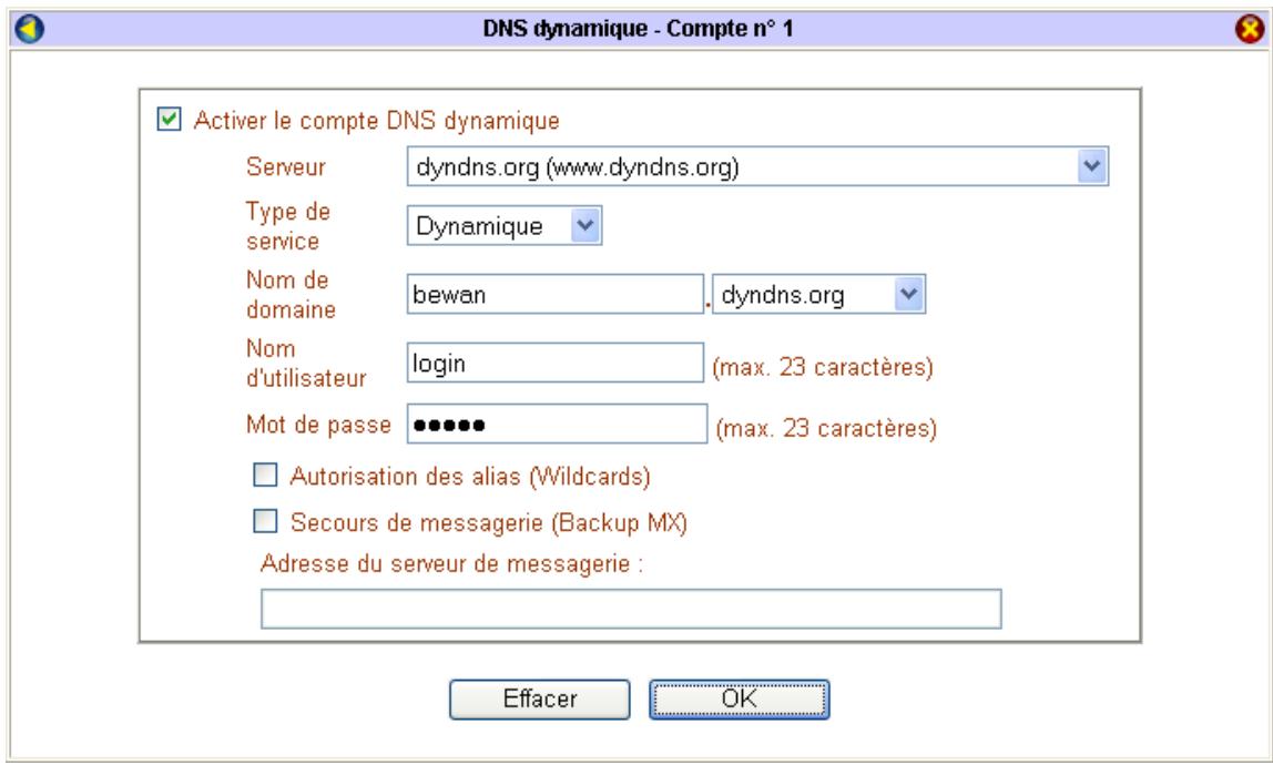 BEWAN VPN BOOSTER 32VG - Activation du DNS dynamique - 1