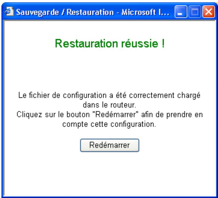 BEWAN VPN BOOSTER 32VG - Restauration d'une configuration - 3