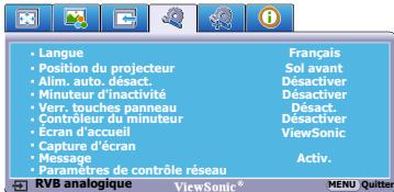 VIEWSONIC PJD6253, PJD6383, PJD6553W, PJD6683W - Utilisation des menus - 4