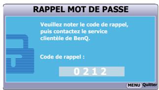 VIEWSONIC PJD6253, PJD6383, PJD6553W, PJD6683W - Procedure de rappel de mot de passer - 1