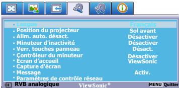 VIEWSONIC PJD6253, PJD6383, PJD6553W, PJD6683W - Utilisation des menus - 5