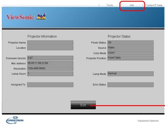VIEWSONIC PJD6253, PJD6383, PJD6553W, PJD6683W - À propos de Crestron e-Control® - 5