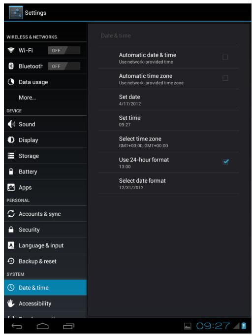 VIEWSONIC VIEWPAD E100 - Réglage de la date et de l'heure - 1