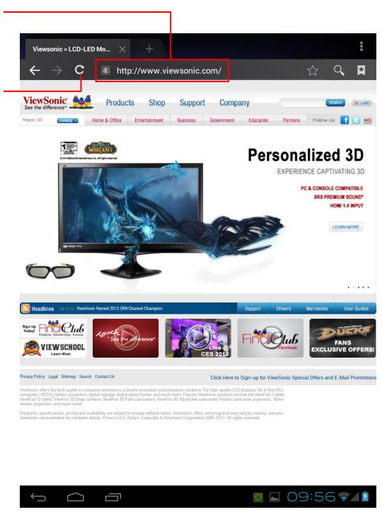 VIEWSONIC VIEWPAD E100 - Ouvrir des pages Web - 1