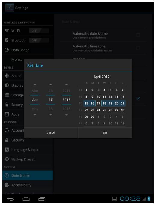 VIEWSONIC VIEWPAD E100 - Réglage de la date et de l'heure - 3