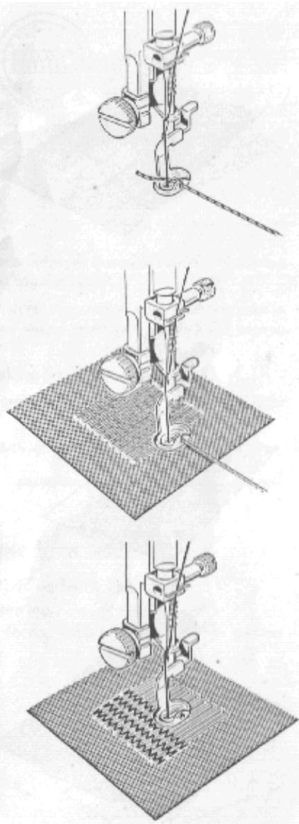 NECCHI 544 - Raccomodage avec du fil de laine : - 1
