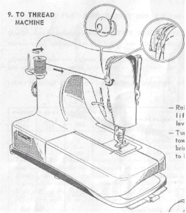NECCHI 544 - Mettre le fil en place : - 1
