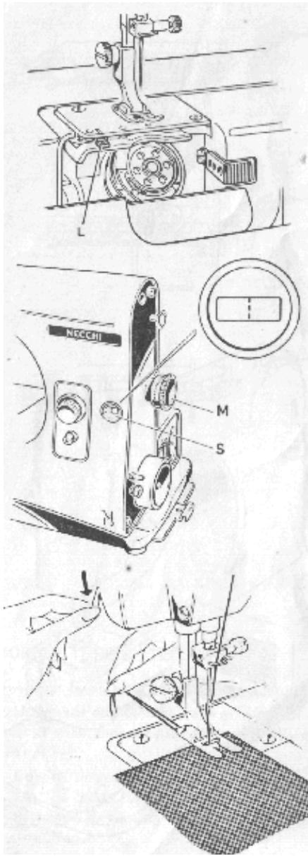 NECCHI 544 - Pour désactiver les griffes d'entrainment du tissu : - 2